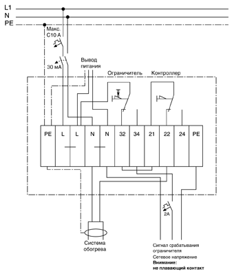 схема подключения термостата tm20s